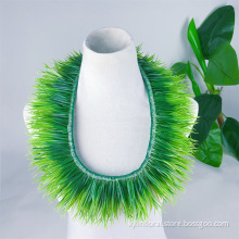 Handmade Plastic Spring of Grass Short Leis
